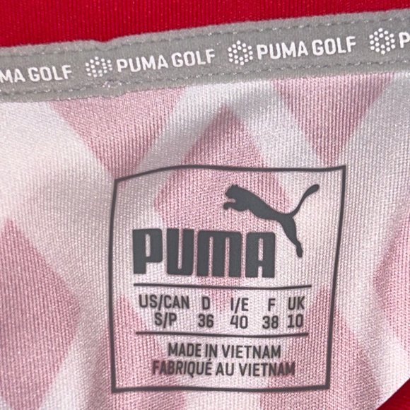 PUMA GOLF Women's Pink White Red Print Polo Shirt Size Small ~ EUC - Picture 7 of 11